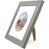 image:imageAmericanflat 11x14 Picture Frame with ShatterResistant Glass  Use as 8x10 Frame with Mat or Display 11x14 Photo Without Mat  Signature Collection  Picture Frames for Wall Display  Driftwood  Engineered Wood construction Shatterresistant glass hangs vertical or horizontal sawtooth hangers includedDriftwood