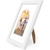 image:imageAmericanflat 11x14 Picture Frame with ShatterResistant Glass  Use as 8x10 Frame with Mat or Display 11x14 Photo Without Mat  Signature Collection  Picture Frames for Wall Display  Driftwood  Engineered Wood construction Shatterresistant glass hangs vertical or horizontal sawtooth hangers includedWhite