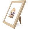 image:imageAmericanflat 11x14 Picture Frame with ShatterResistant Glass  Use as 8x10 Frame with Mat or Display 11x14 Photo Without Mat  Signature Collection  Picture Frames for Wall Display  Driftwood  Engineered Wood construction Shatterresistant glass hangs vertical or horizontal sawtooth hangers includedNatural Oak