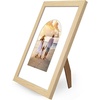 image:imageAmericanflat 11x14 Picture Frame with ShatterResistant Glass  Use as 8x10 Frame with Mat or Display 11x14 Photo Without Mat  Signature Collection  Picture Frames for Wall Display  Driftwood  Engineered Wood construction Shatterresistant glass hangs vertical or horizontal sawtooth hangers includedNatural Oak