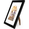 image:imageAmericanflat 11x14 Picture Frame with ShatterResistant Glass  Use as 8x10 Frame with Mat or Display 11x14 Photo Without Mat  Signature Collection  Picture Frames for Wall Display  Driftwood  Engineered Wood construction Shatterresistant glass hangs vertical or horizontal sawtooth hangers includedBlack