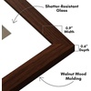image:imageAmericanflat 11x14 Picture Frame with ShatterResistant Glass  Use as 8x10 Frame with Mat or Display 11x14 Photo Without Mat  Signature Collection  Picture Frames for Wall Display  Driftwood  Engineered Wood construction Shatterresistant glass hangs vertical or horizontal sawtooth hangers includedWalnut