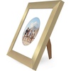 image:imageAmericanflat 11x14 Picture Frame with ShatterResistant Glass  Use as 8x10 Frame with Mat or Display 11x14 Photo Without Mat  Signature Collection  Picture Frames for Wall Display  Driftwood  Engineered Wood construction Shatterresistant glass hangs vertical or horizontal sawtooth hangers includedGold