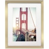 image:imageAmericanflat 11x14 Picture Frame with ShatterResistant Glass  Use as 8x10 Frame with Mat or Display 11x14 Photo Without Mat  Signature Collection  Picture Frames for Wall Display  Gold  Shatterresistant glass hangs vertical or horizontal sawtooth hangers included use with or without matGold