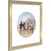image:imageAmericanflat 11x14 Picture Frame with ShatterResistant Glass  Use as 8x10 Frame with Mat or Display 11x14 Photo Without Mat  Signature Collection  Picture Frames for Wall Display  Driftwood  Engineered Wood construction Shatterresistant glass hangs vertical or horizontal sawtooth hangers includedGold