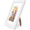 image:imageAmericanflat 11x14 Picture Frame with ShatterResistant Glass  Use as 8x10 Frame with Mat or Display 11x14 Photo Without Mat  Signature Collection  Picture Frames for Wall Display  Driftwood  Engineered Wood construction Shatterresistant glass hangs vertical or horizontal sawtooth hangers includedWhite