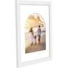 image:imageAmericanflat 11x14 Picture Frame with ShatterResistant Glass  Use as 8x10 Frame with Mat or Display 11x14 Photo Without Mat  Signature Collection  Picture Frames for Wall Display  Driftwood  Engineered Wood construction Shatterresistant glass hangs vertical or horizontal sawtooth hangers includedWhite