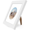 image:imageAmericanflat 11x14 Picture Frame with ShatterResistant Glass  Use as 8x10 Frame with Mat or Display 11x14 Photo Without Mat  Signature Collection  Picture Frames for Wall Display  Driftwood  Engineered Wood construction Shatterresistant glass hangs vertical or horizontal sawtooth hangers includedWhite