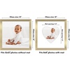 image:imageAmericanflat 11x14 Picture Frame with ShatterResistant Glass  Use as 8x10 Frame with Mat or Display 11x14 Photo Without Mat  Signature Collection  Picture Frames for Wall Display  Driftwood  Engineered Wood construction Shatterresistant glass hangs vertical or horizontal sawtooth hangers includedGold