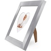 image:imageAmericanflat 11x14 Picture Frame with ShatterResistant Glass  Use as 8x10 Frame with Mat or Display 11x14 Photo Without Mat  Signature Collection  Picture Frames for Wall Display  Driftwood  Engineered Wood construction Shatterresistant glass hangs vertical or horizontal sawtooth hangers includedSilver