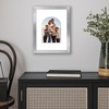 image:imageAmericanflat 11x14 Picture Frame with ShatterResistant Glass  Use as 8x10 Frame with Mat or Display 11x14 Photo Without Mat  Signature Collection  Picture Frames for Wall Display  Driftwood  Engineered Wood construction Shatterresistant glass hangs vertical or horizontal sawtooth hangers includedSilver
