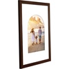 image:imageAmericanflat 11x14 Picture Frame with ShatterResistant Glass  Use as 8x10 Frame with Mat or Display 11x14 Photo Without Mat  Signature Collection  Picture Frames for Wall Display  Driftwood  Engineered Wood construction Shatterresistant glass hangs vertical or horizontal sawtooth hangers includedWalnut