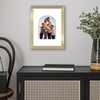 image:imageAmericanflat 11x14 Picture Frame with ShatterResistant Glass  Use as 8x10 Frame with Mat or Display 11x14 Photo Without Mat  Signature Collection  Picture Frames for Wall Display  Driftwood  Engineered Wood construction Shatterresistant glass hangs vertical or horizontal sawtooth hangers includedGold
