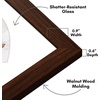 image:imageAmericanflat 11x14 Picture Frame with ShatterResistant Glass  Use as 8x10 Frame with Mat or Display 11x14 Photo Without Mat  Signature Collection  Picture Frames for Wall Display  Driftwood  Engineered Wood construction Shatterresistant glass hangs vertical or horizontal sawtooth hangers includedWalnut