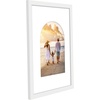 image:imageAmericanflat 11x14 Picture Frame with ShatterResistant Glass  Use as 8x10 Frame with Mat or Display 11x14 Photo Without Mat  Signature Collection  Picture Frames for Wall Display  Driftwood  Engineered Wood construction Shatterresistant glass hangs vertical or horizontal sawtooth hangers includedWhite