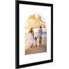 image:imageAmericanflat 11x14 Picture Frame with ShatterResistant Glass  Use as 8x10 Frame with Mat or Display 11x14 Photo Without Mat  Signature Collection  Picture Frames for Wall Display  Dark OakBlack