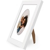 image:imageAmericanflat 11x14 Picture Frame with ShatterResistant Glass  Use as 8x10 Frame with Mat or Display 11x14 Photo Without Mat  Signature Collection  Picture Frames for Wall Display  Driftwood  Engineered Wood construction Shatterresistant glass hangs vertical or horizontal sawtooth hangers includedWhite