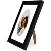 image:imageAmericanflat 11x14 Picture Frame with ShatterResistant Glass  Use as 8x10 Frame with Mat or Display 11x14 Photo Without Mat  Signature Collection  Picture Frames for Wall Display  Driftwood  Engineered Wood construction Shatterresistant glass hangs vertical or horizontal sawtooth hangers includedBlack