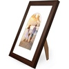 image:imageAmericanflat 11x14 Picture Frame with ShatterResistant Glass  Use as 8x10 Frame with Mat or Display 11x14 Photo Without Mat  Signature Collection  Picture Frames for Wall Display  Driftwood  Engineered Wood construction Shatterresistant glass hangs vertical or horizontal sawtooth hangers includedWalnut