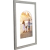 image:imageAmericanflat 11x14 Picture Frame with ShatterResistant Glass  Use as 8x10 Frame with Mat or Display 11x14 Photo Without Mat  Signature Collection  Picture Frames for Wall Display  Driftwood  Engineered Wood construction Shatterresistant glass hangs vertical or horizontal sawtooth hangers includedDriftwood