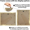 image:imageAmericanflat 11x14 Picture Frame with ShatterResistant Glass  Use as 8x10 Frame with Mat or Display 11x14 Photo Without Mat  Signature Collection  Picture Frames for Wall Display  Driftwood  Engineered Wood construction Shatterresistant glass hangs vertical or horizontal sawtooth hangers includedGold