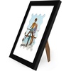 image:imageAmericanflat 11x14 Picture Frame with ShatterResistant Glass  Use as 8x10 Frame with Mat or Display 11x14 Photo Without Mat  Signature Collection  Picture Frames for Wall Display  Driftwood  Engineered Wood construction Shatterresistant glass hangs vertical or horizontal sawtooth hangers includedBlack