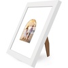 image:imageAmericanflat 11x14 Picture Frame with ShatterResistant Glass  Use as 8x10 Frame with Mat or Display 11x14 Photo Without Mat  Signature Collection  Picture Frames for Wall Display  Driftwood  Engineered Wood construction Shatterresistant glass hangs vertical or horizontal sawtooth hangers includedWhite