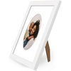 image:imageAmericanflat 11x14 Picture Frame with ShatterResistant Glass  Use as 8x10 Frame with Mat or Display 11x14 Photo Without Mat  Signature Collection  Picture Frames for Wall Display  Driftwood  Engineered Wood construction Shatterresistant glass hangs vertical or horizontal sawtooth hangers includedWhite