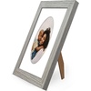 image:imageAmericanflat 11x14 Picture Frame with ShatterResistant Glass  Use as 8x10 Frame with Mat or Display 11x14 Photo Without Mat  Signature Collection  Picture Frames for Wall Display  Driftwood  Engineered Wood construction Shatterresistant glass hangs vertical or horizontal sawtooth hangers includedDriftwood