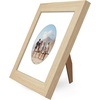 image:imageAmericanflat 11x14 Picture Frame with ShatterResistant Glass  Use as 8x10 Frame with Mat or Display 11x14 Photo Without Mat  Signature Collection  Picture Frames for Wall Display  Driftwood  Engineered Wood construction Shatterresistant glass hangs vertical or horizontal sawtooth hangers includedNatural Oak