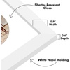 image:imageAmericanflat 11x14 Picture Frame with ShatterResistant Glass  Use as 8x10 Frame with Mat or Display 11x14 Photo Without Mat  Signature Collection  Picture Frames for Wall Display  Driftwood  Engineered Wood construction Shatterresistant glass hangs vertical or horizontal sawtooth hangers includedWhite