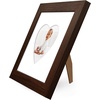image:imageAmericanflat 11x14 Picture Frame with ShatterResistant Glass  Use as 8x10 Frame with Mat or Display 11x14 Photo Without Mat  Signature Collection  Picture Frames for Wall Display  Driftwood  Engineered Wood construction Shatterresistant glass hangs vertical or horizontal sawtooth hangers includedWalnut
