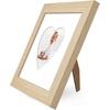 image:imageAmericanflat 11x14 Picture Frame with ShatterResistant Glass  Use as 8x10 Frame with Mat or Display 11x14 Photo Without Mat  Signature Collection  Picture Frames for Wall Display  Driftwood  Engineered Wood construction Shatterresistant glass hangs vertical or horizontal sawtooth hangers includedNatural Oak