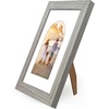 image:imageAmericanflat 11x14 Picture Frame with ShatterResistant Glass  Use as 8x10 Frame with Mat or Display 11x14 Photo Without Mat  Signature Collection  Picture Frames for Wall Display  Driftwood  Engineered Wood construction Shatterresistant glass hangs vertical or horizontal sawtooth hangers includedDriftwood