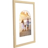 image:imageAmericanflat 11x14 Picture Frame with ShatterResistant Glass  Use as 8x10 Frame with Mat or Display 11x14 Photo Without Mat  Signature Collection  Picture Frames for Wall Display  Driftwood  Engineered Wood construction Shatterresistant glass hangs vertical or horizontal sawtooth hangers includedNatural Oak