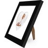 image:imageAmericanflat 11x14 Picture Frame with ShatterResistant Glass  Use as 8x10 Frame with Mat or Display 11x14 Photo Without Mat  Signature Collection  Picture Frames for Wall Display  Driftwood  Engineered Wood construction Shatterresistant glass hangs vertical or horizontal sawtooth hangers includedBlack
