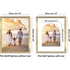 image:imageAmericanflat 11x14 Picture Frame with ShatterResistant Glass  Use as 8x10 Frame with Mat or Display 11x14 Photo Without Mat  Signature Collection  Picture Frames for Wall Display  Dark OakGold