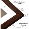 image:imageAmericanflat 11x14 Picture Frame with ShatterResistant Glass  Use as 8x10 Frame with Mat or Display 11x14 Photo Without Mat  Signature Collection  Picture Frames for Wall Display  Driftwood  Engineered Wood construction Shatterresistant glass hangs vertical or horizontal sawtooth hangers includedWalnut