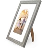 image:imageAmericanflat 11x14 Picture Frame with ShatterResistant Glass  Use as 8x10 Frame with Mat or Display 11x14 Photo Without Mat  Signature Collection  Picture Frames for Wall Display  Driftwood  Engineered Wood construction Shatterresistant glass hangs vertical or horizontal sawtooth hangers includedDriftwood