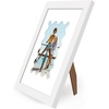 image:imageAmericanflat 11x14 Picture Frame with ShatterResistant Glass  Use as 8x10 Frame with Mat or Display 11x14 Photo Without Mat  Signature Collection  Picture Frames for Wall Display  Driftwood  Engineered Wood construction Shatterresistant glass hangs vertical or horizontal sawtooth hangers includedWhite