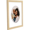 image:imageAmericanflat 11x14 Picture Frame with ShatterResistant Glass  Use as 8x10 Frame with Mat or Display 11x14 Photo Without Mat  Signature Collection  Picture Frames for Wall Display  Driftwood  Engineered Wood construction Shatterresistant glass hangs vertical or horizontal sawtooth hangers includedNatural Oak
