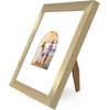 image:imageAmericanflat 11x14 Picture Frame with ShatterResistant Glass  Use as 8x10 Frame with Mat or Display 11x14 Photo Without Mat  Signature Collection  Picture Frames for Wall Display  Driftwood  Engineered Wood construction Shatterresistant glass hangs vertical or horizontal sawtooth hangers includedGold