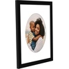 image:imageAmericanflat 11x14 Picture Frame with ShatterResistant Glass  Use as 8x10 Frame with Mat or Display 11x14 Photo Without Mat  Signature Collection  Picture Frames for Wall Display  Driftwood  Engineered Wood construction Shatterresistant glass hangs vertical or horizontal sawtooth hangers includedBlack