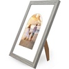 image:imageAmericanflat 11x14 Picture Frame with ShatterResistant Glass  Use as 8x10 Frame with Mat or Display 11x14 Photo Without Mat  Signature Collection  Picture Frames for Wall Display  Driftwood  Engineered Wood construction Shatterresistant glass hangs vertical or horizontal sawtooth hangers includedDriftwood