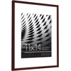 image:imageAmericanflat 11x14 Picture Frame with ShatterResistant Glass  Use as 8x10 Frame with Mat or Display 11x14 Photo Without Mat  Streamline Collection  Thin Border Picture Frames for Wall  Mahogany  Shatterresistant glass hangs vertical or horizontal sawtooth hangers included secure turntab backingMahogany