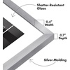 image:imageAmericanflat 11x14 Picture Frame with ShatterResistant Glass  Use as 8x10 Frame with Mat or Display 11x14 Photo Without Mat  Streamline Collection  Thin Border Picture Frames for Wall  Mahogany  Shatterresistant glass hangs vertical or horizontal sawtooth hangers included secure turntab backingSilver