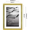 image:imageAmericanflat 11x14 Picture Frame with ShatterResistant Glass  Use as 8x10 Frame with Mat or Display 11x14 Photo Without Mat  Streamline Collection  Thin Border Picture Frames for Wall  Mahogany  Shatterresistant glass hangs vertical or horizontal sawtooth hangers included secure turntab backingGold
