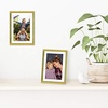 image:imageAmericanflat 11x14 Picture Frame with ShatterResistant Glass  Use as 8x10 Frame with Mat or Display 11x14 Photo Without Mat  Streamline Collection  Thin Border Picture Frames for Wall  Mahogany  Shatterresistant glass hangs vertical or horizontal sawtooth hangers included secure turntab backingGold