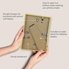 image:imageAmericanflat 11x14 Picture Frame with ShatterResistant Glass  Use as 8x10 Frame with Mat or Display 11x14 Photo Without Mat  Streamline Collection  Thin Border Picture Frames for Wall  Mahogany  Shatterresistant glass hangs vertical or horizontal sawtooth hangers included secure turntab backingGold