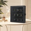 image:imageAmericanflat 11x14 Shadow Box Frame with ShatterResistant Glass  Silhouette Collection  Large Shadow Box Display Case for Tabletop and Wall Display  Dark Oak with Soft Felt Back  Shatterresistant glass 15 inch interior depth hangs vertical or horizontal displays keepsakes medals and memorabiliaBlack